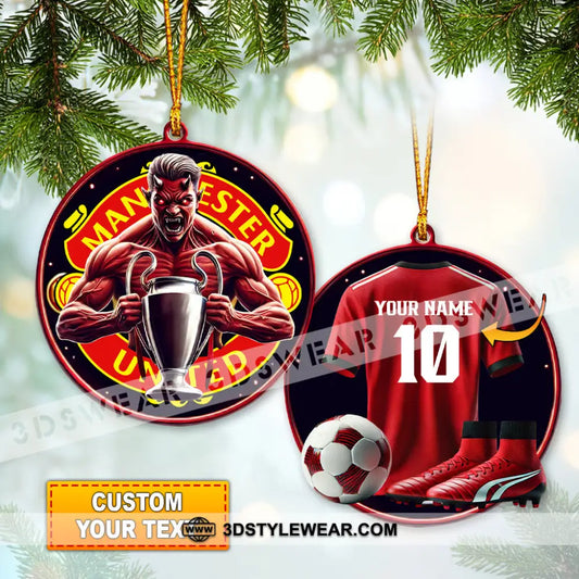 Custom Name And Number The Red Devil Ornament Christmas Gift For Football Lover