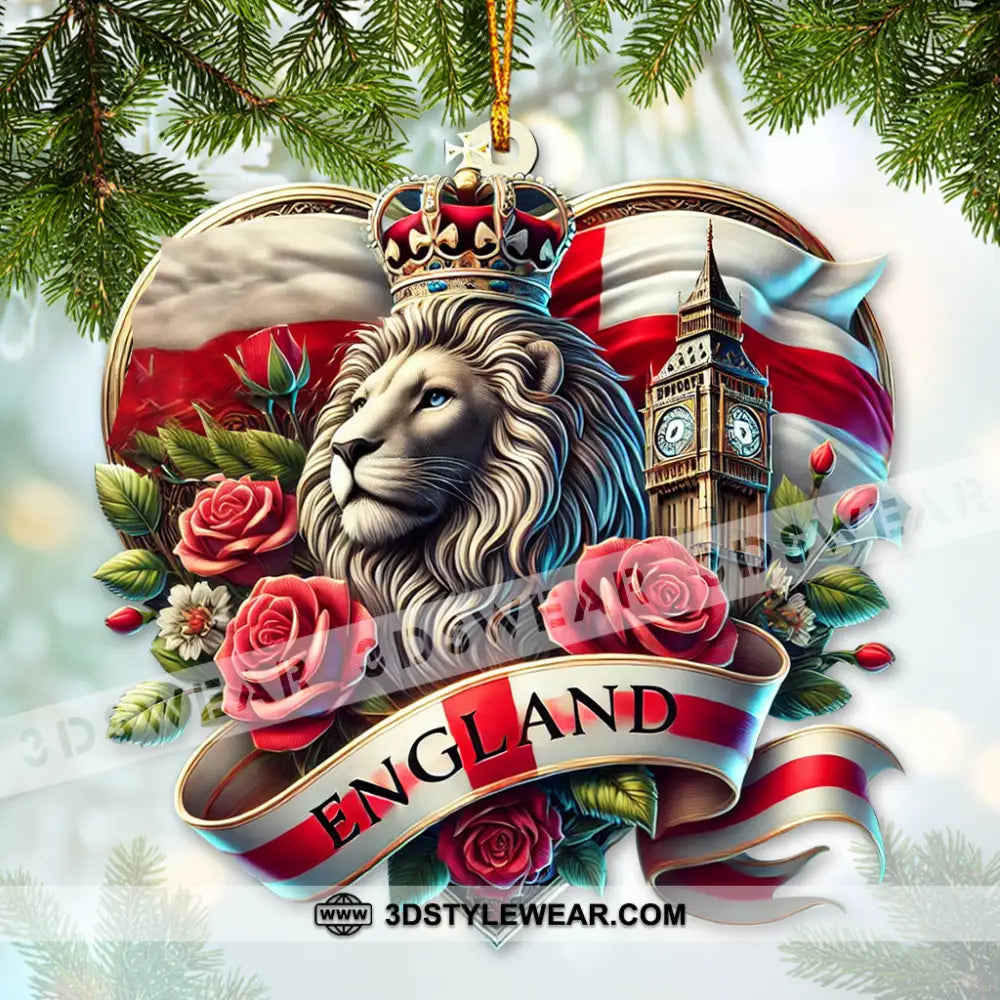 Custom Name England Ornament Christmas Gift For Lover 3.54’’ / 1