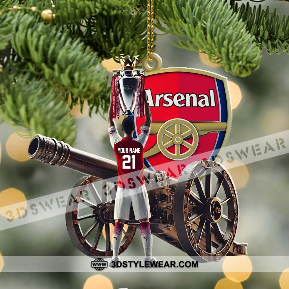 Custom Name Arsenal Ornament Christmas Gift For Football Lover 3.54’’ / 1