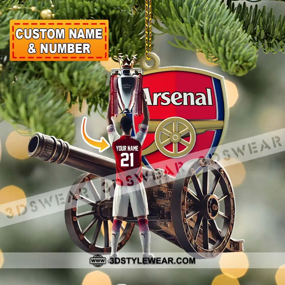 Custom Name Arsenal Ornament Christmas Gift For Football Lover