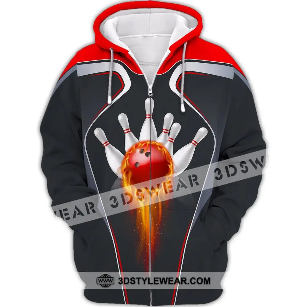 Custom Unisex Polo Shirt Bowling T-Shirt Strike For Lovers Zipper Hoodie / S