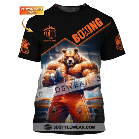 Man Shirt Boxing Custom Name T-Shirt Bear Gift For Lover