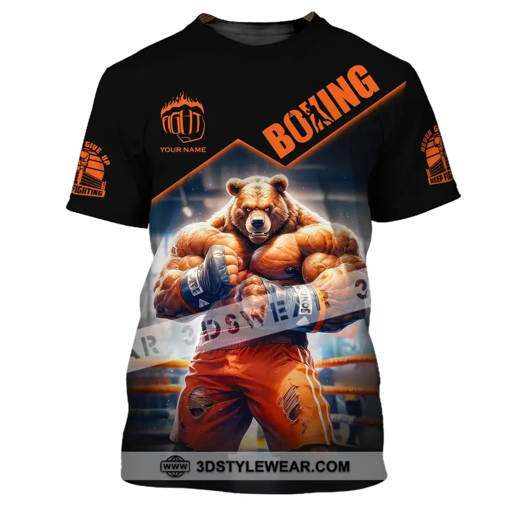 Man Shirt Boxing Custom Name T-Shirt Bear Gift For Lover / S