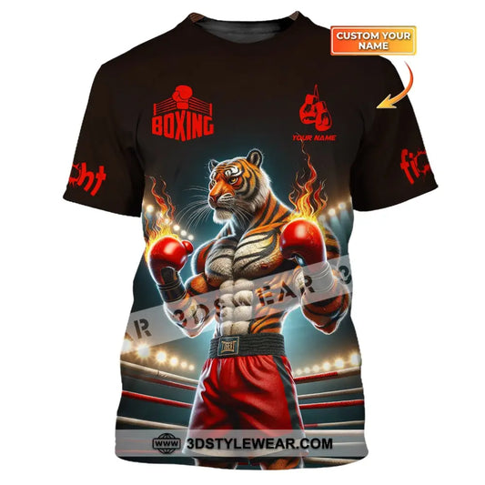 Man Shirt Boxing Custom Name T-Shirt Tiger Gift For Lover