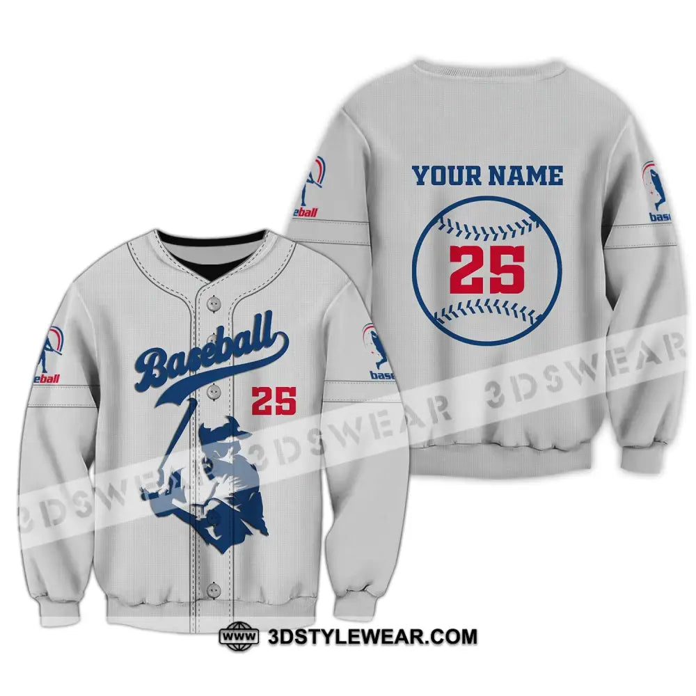 Man Shirt Custom Name And Number Baseball T-Shirt Gift For Player Long Sleeve / S