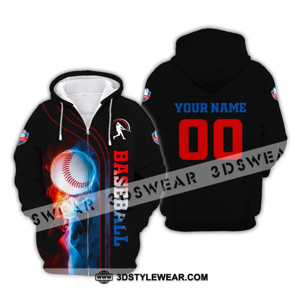 Man Shirt Custom Name And Number Baseball T-Shirt Gift For Player Zipper Hoodie / S