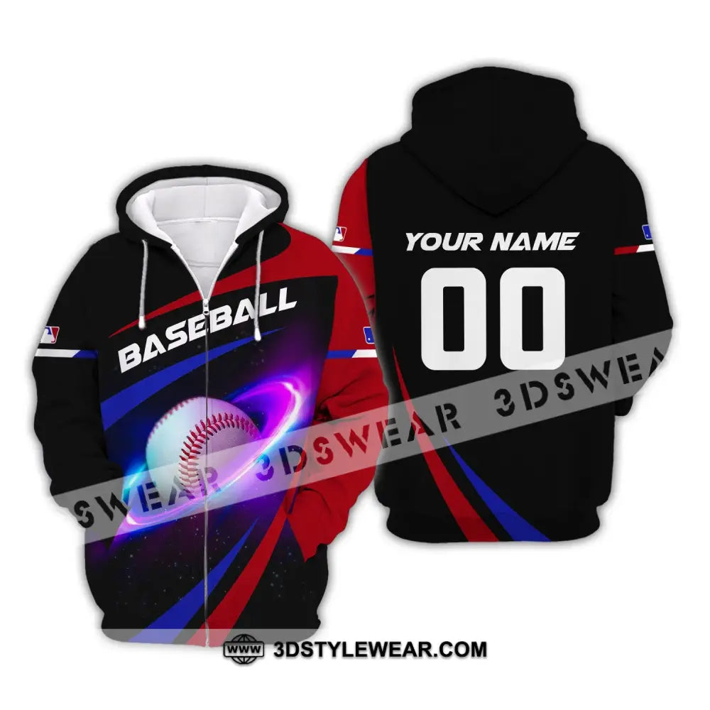 Man Shirt Custom Name And Number Baseball T-Shirt Gift For Player Zipper Hoodie / S