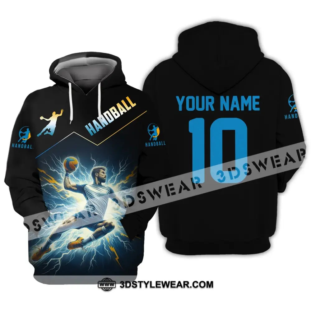 Man Shirt Custom Name And Number Handball Player Hoodie Polo Long Sleeve / S T-Shirt