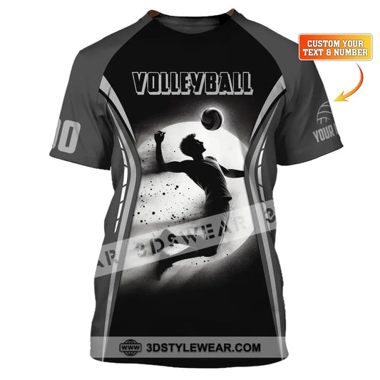 Man Shirt Custom Name And Number Volleyball T-Shirt For Team Gift Players