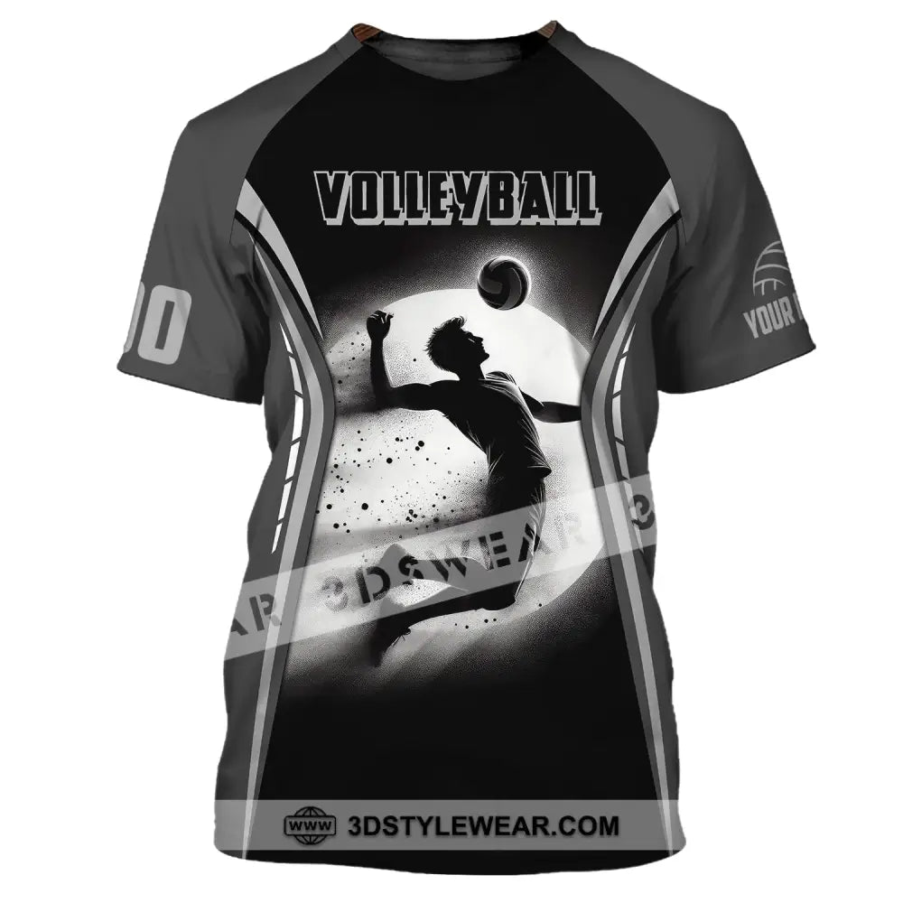 Man Shirt Custom Name And Number Volleyball T-Shirt For Team Gift Players / S