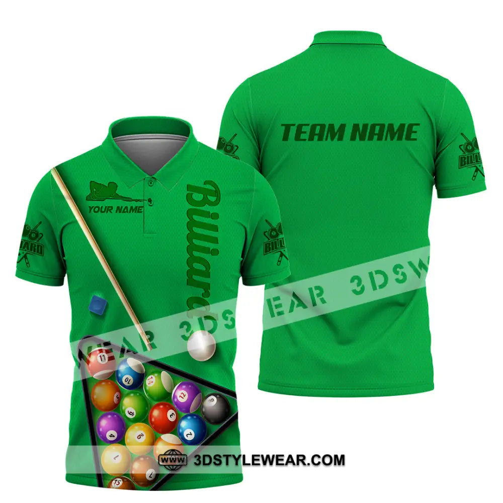 Man Shirt Custom Name And Team For Billiard Lover Hoodie Polo Long Sleeve / S T-Shirt