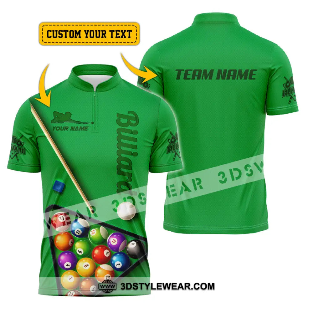 Man Shirt Custom Name And Team For Billiard Lover Hoodie Polo Long Sleeve T-Shirt