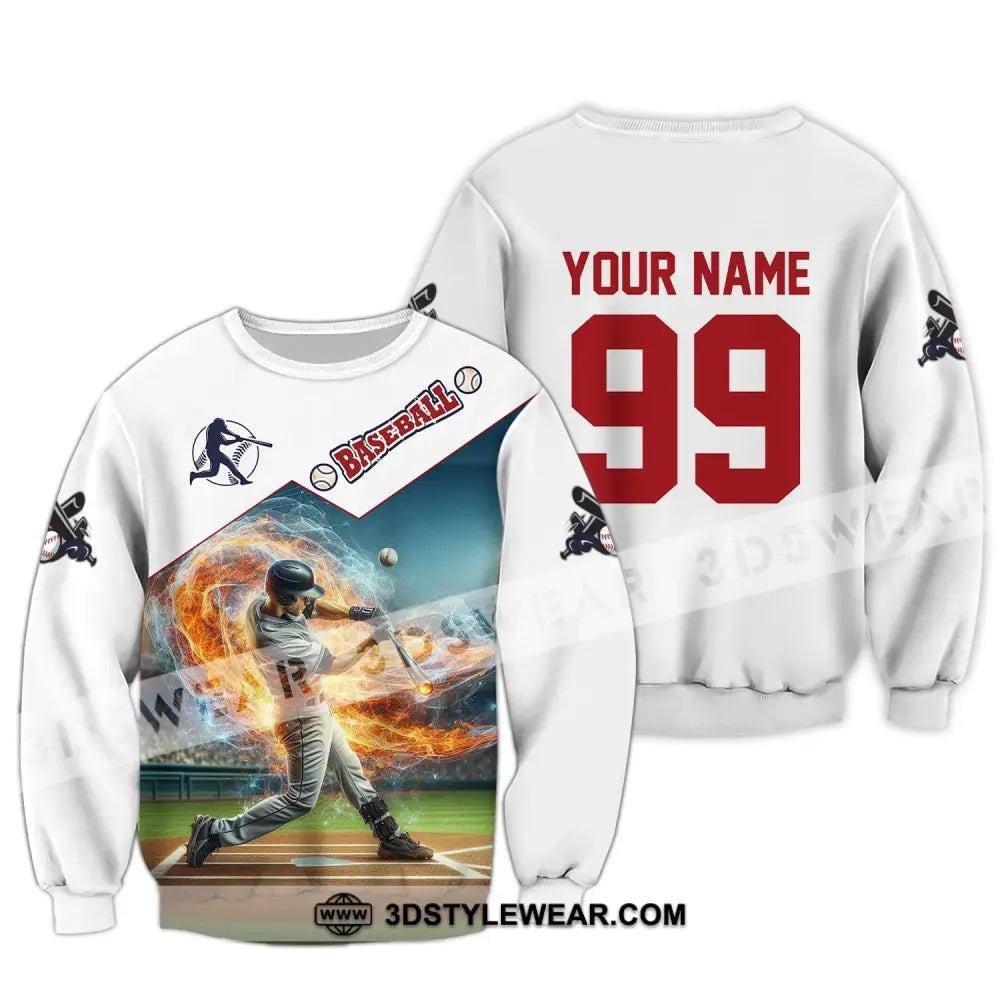 Man Shirt Custom Name Baseball Polo T-Shirt Hoodie Long Sleeve / S