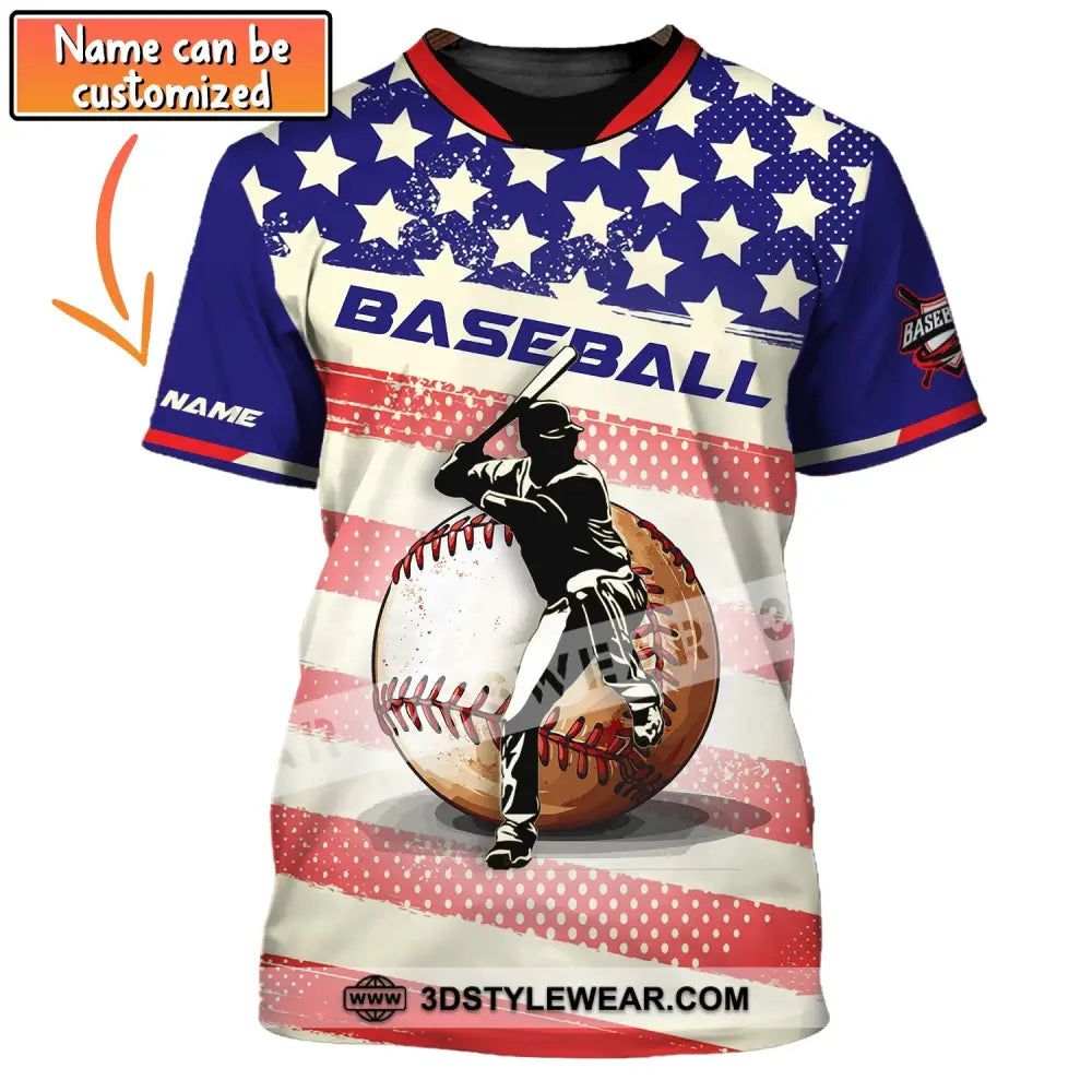 Man Shirt Custom Name Baseball T-Shirt Gift For Player T-Shirt