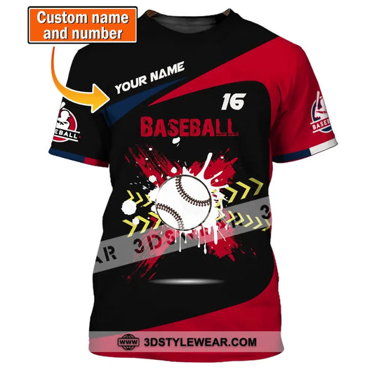 Man Shirt Custom Name Baseball T-Shirt Gift For Player