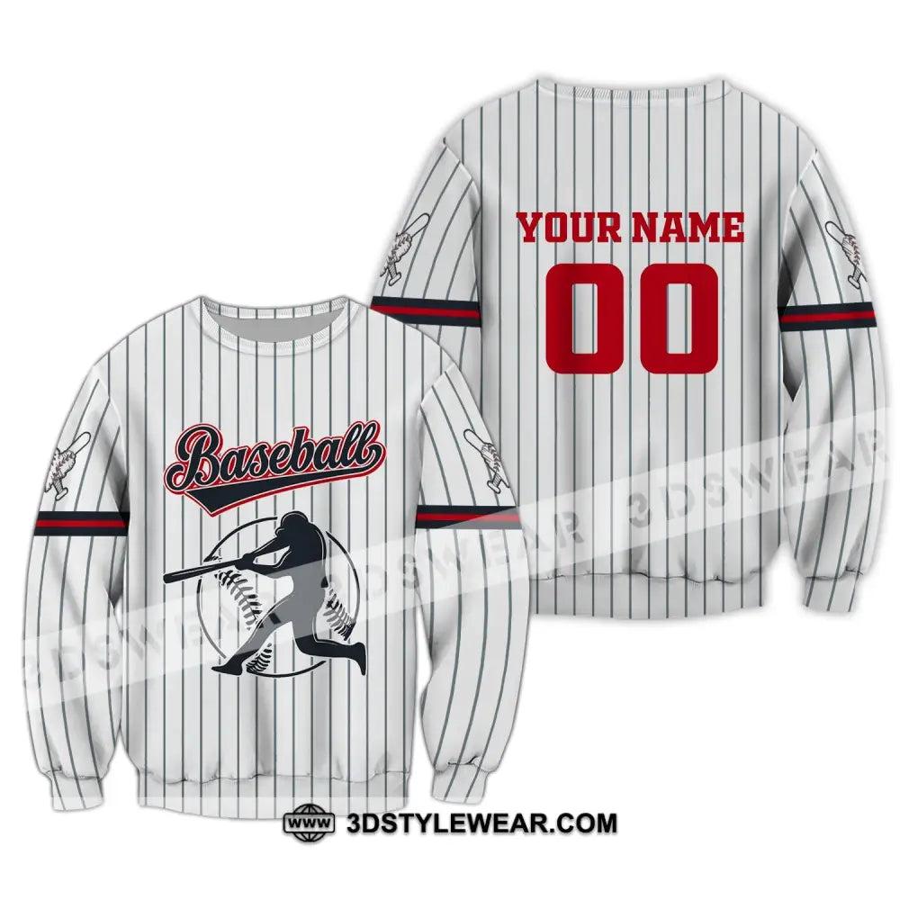 Man Shirt Custom Name Baseball T-Shirt Gift For Player Long Sleeve / S