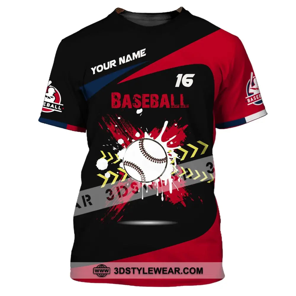 Man Shirt Custom Name Baseball T-Shirt Gift For Player / S