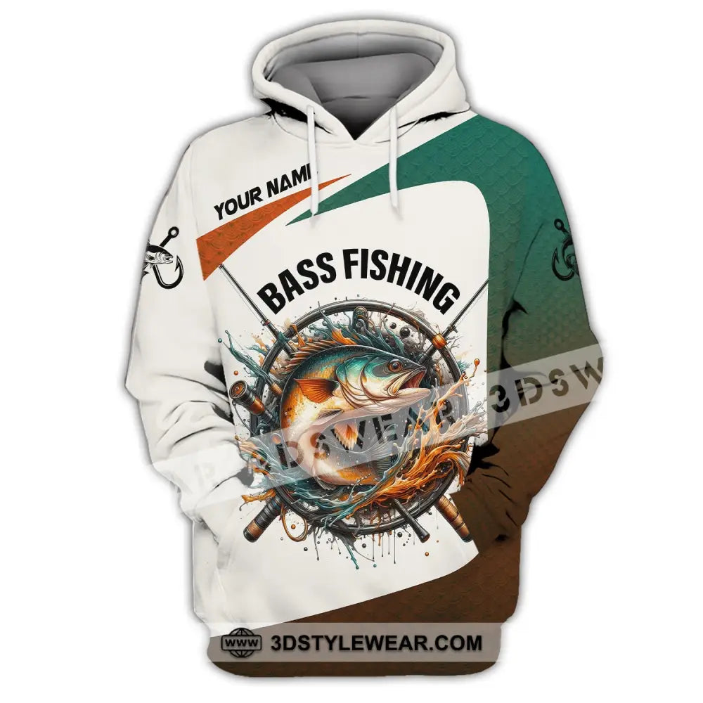 Man Shirt Custom Name Bass Fishing Lover Hoodie Polo Long Sleeve / S T-Shirt