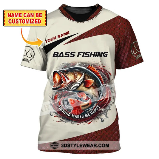 Man Shirt Custom Name Bass Fishing Lover Hoodie Polo Long Sleeve T-Shirt