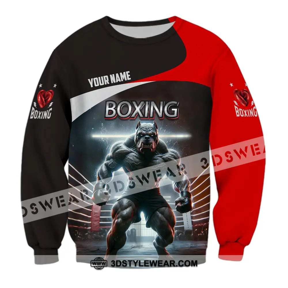 Man Shirt Custom Name Boxing T-Shirt For Club Gift Lovers Long Sleeve / S T-Shirt