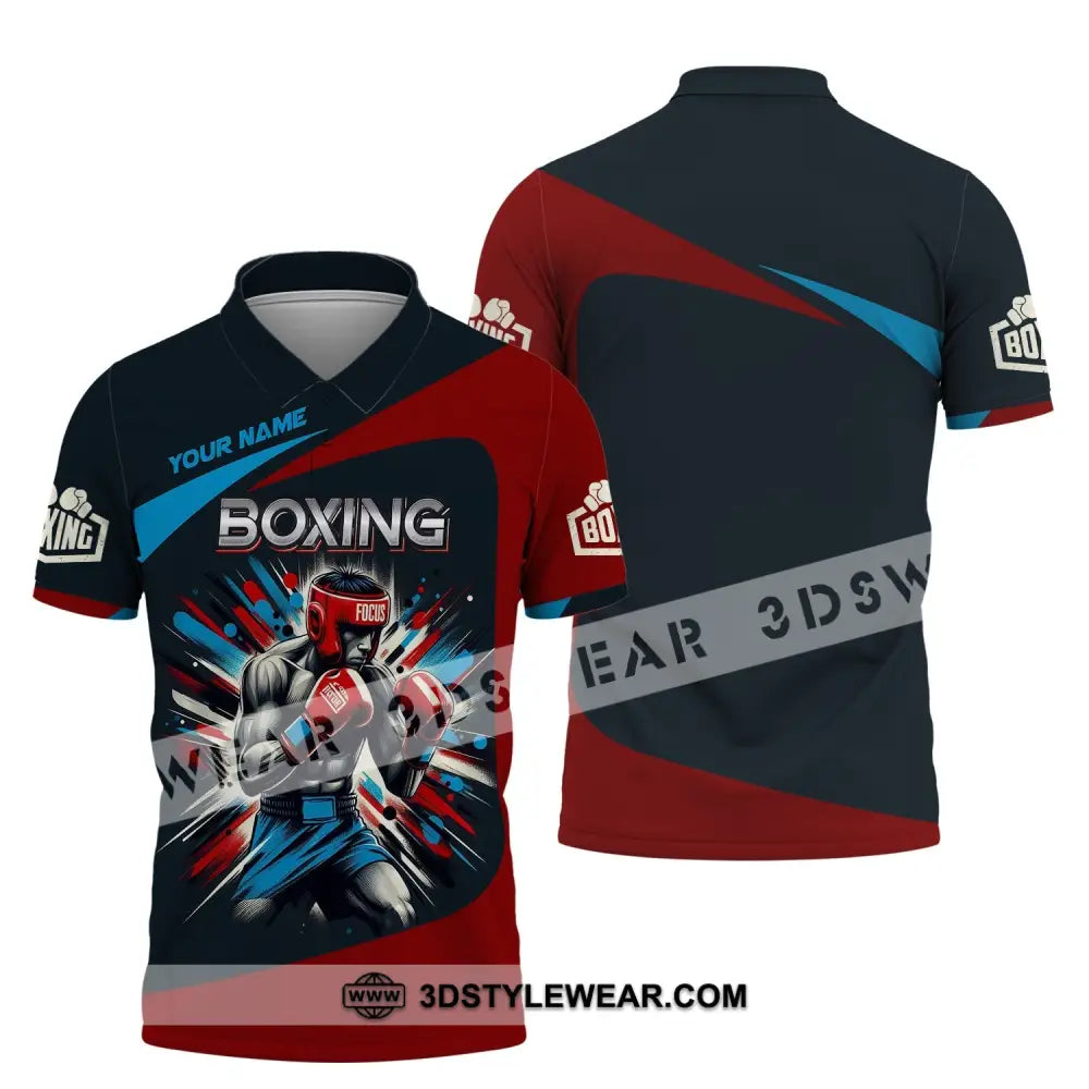 Man Shirt Custom Name Boxing T-Shirt Gift For Lover Polo / S