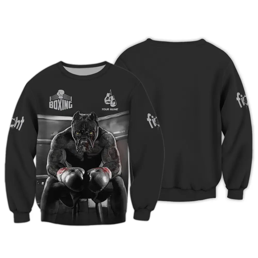 Man Shirt Custom Name Boxing T-Shirt Hoodie Polo Gift For Lover Long Sleeve / S