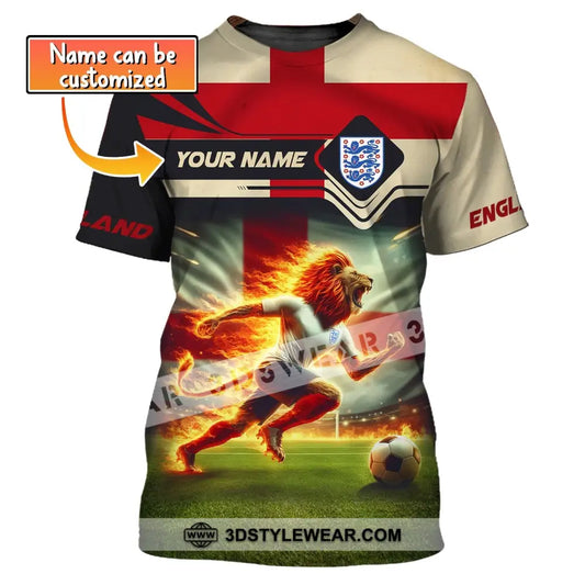 Man Shirt Custom Name England Football Soccer T-Shirt Gift For Lover