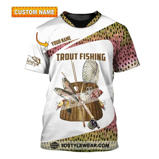 Man Shirt Custom Name Fishing Lover Trout Hoodie Polo Long Sleeve T-Shirt