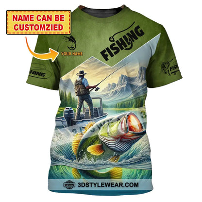 Man Shirt Custom Name Fishing T-Shirt Hoodie Long Sleeve Gift For Lover