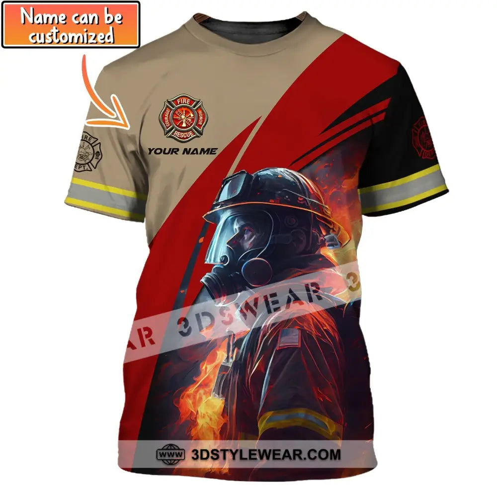 Man Shirt Custom Name For Firefighter T-Shirt Polo T-Shirt