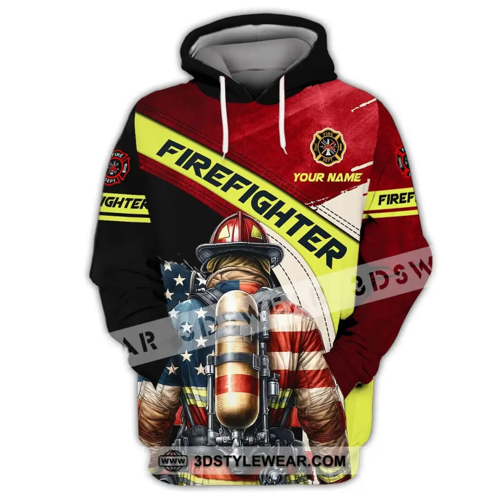 Man Shirt Custom Name For Firefighter T-Shirt Polo Hoodie / S T-Shirt