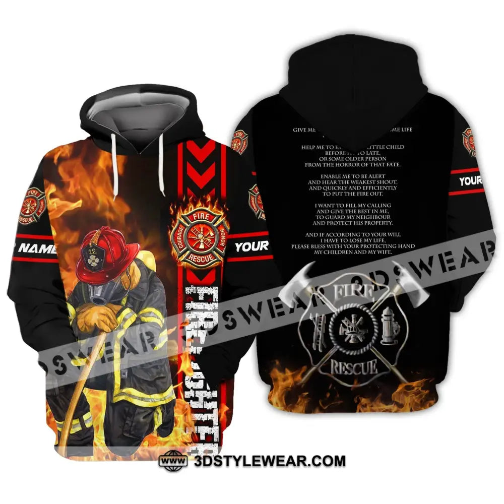 Man Shirt Custom Name For Firefighter T-Shirt Polo Hoodie / S T-Shirt