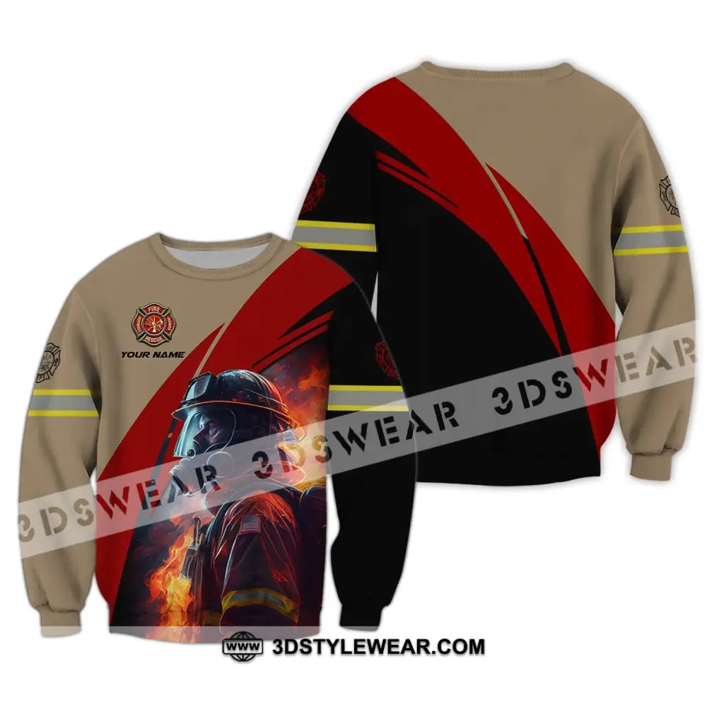 Man Shirt Custom Name For Firefighter T-Shirt Polo Long Sleeve / S T-Shirt