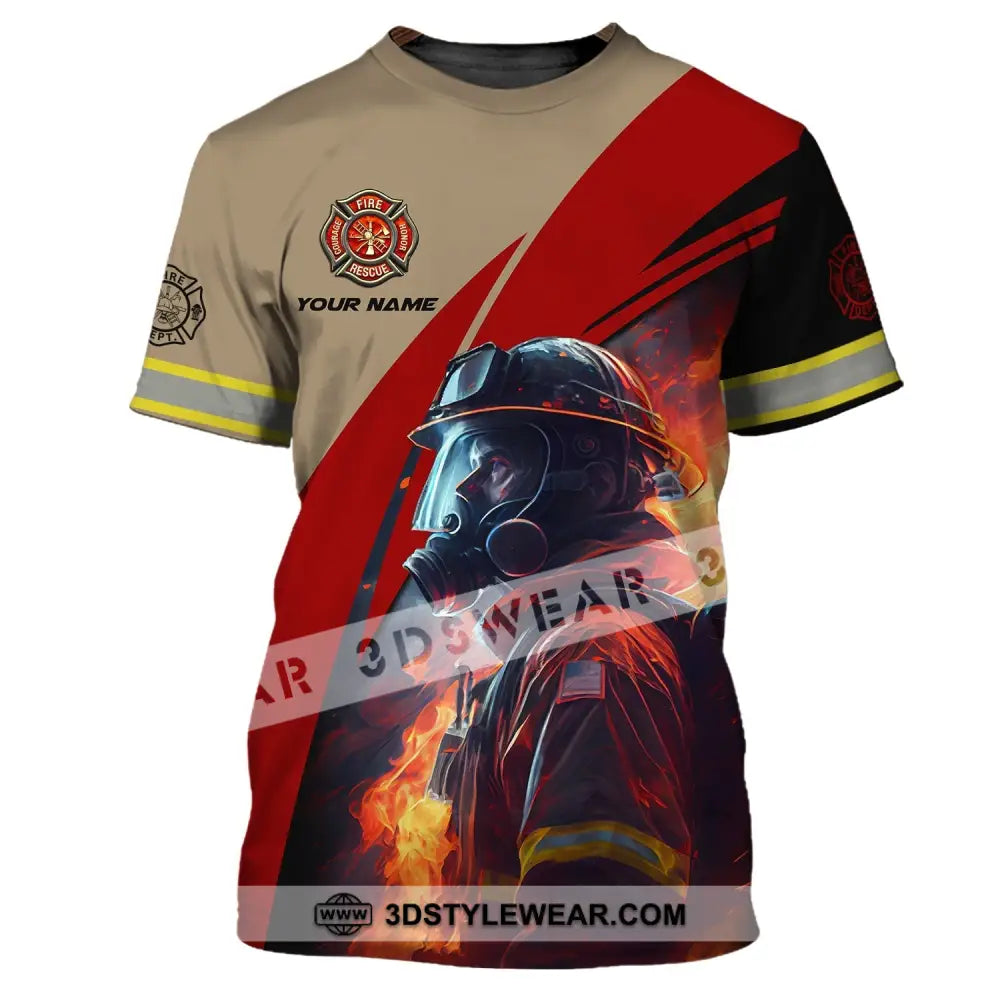 Man Shirt Custom Name For Firefighter T-Shirt Polo T-Shirt / S