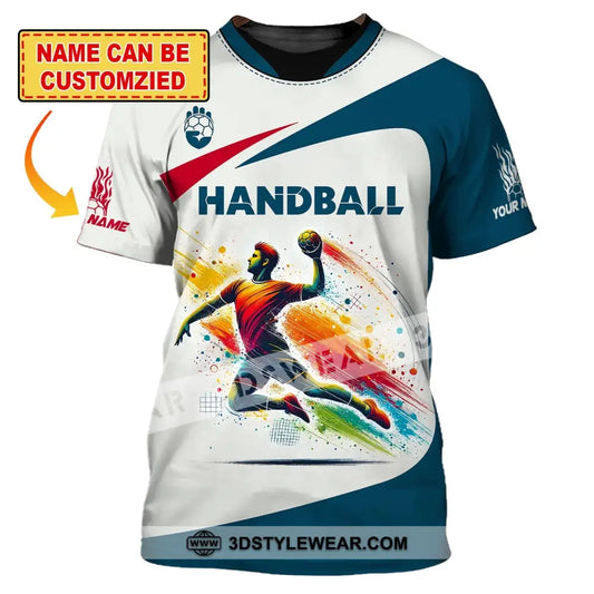 Man Shirt Custom Name For Handball Player Hoodie Polo Long Sleeve T-Shirt