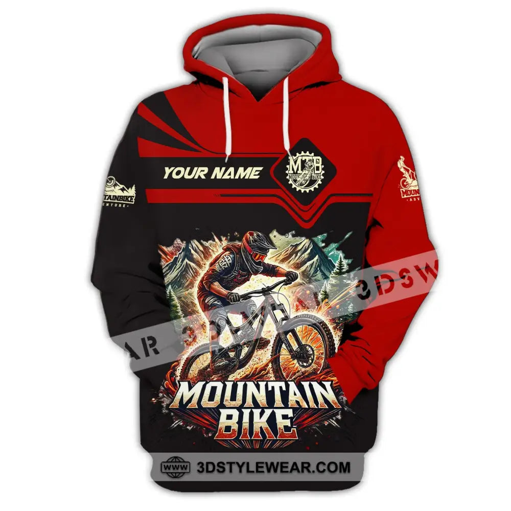 Man Shirt Custom Name For Mountain Bike Lover Gift Hoodie Long Sleeve / S T-Shirt