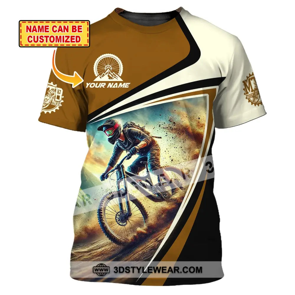 Man Shirt Custom Name For Mountain Bike Lover Gift Polo Long Sleeve T-Shirt