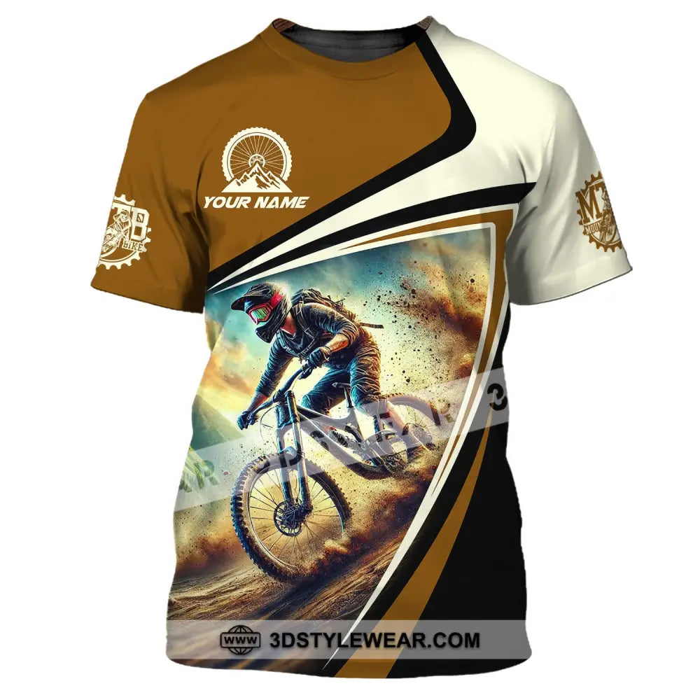 Man Shirt Custom Name For Mountain Bike Lover Gift Polo Long Sleeve T-Shirt / S T-Shirt