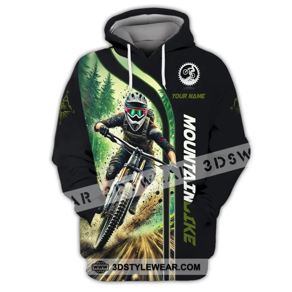 Man Shirt Custom Name For Mountain Bike Lover Polo Long Sleeve Gift Hoodie / S T-Shirt