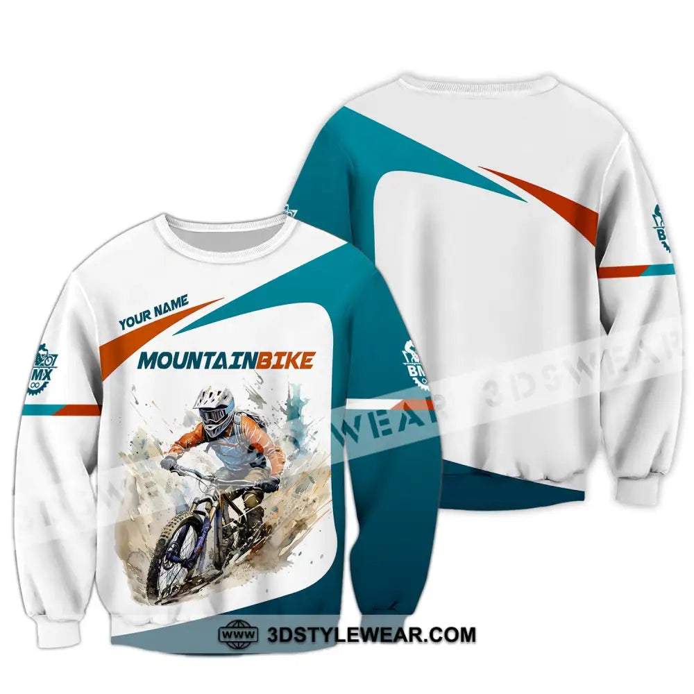 Man Shirt Custom Name For Mountain Bike Lover Polo Long Sleeve Gift / S T-Shirt