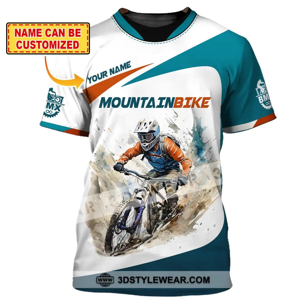 Man Shirt Custom Name For Mountain Bike Lover Polo Long Sleeve Gift T-Shirt