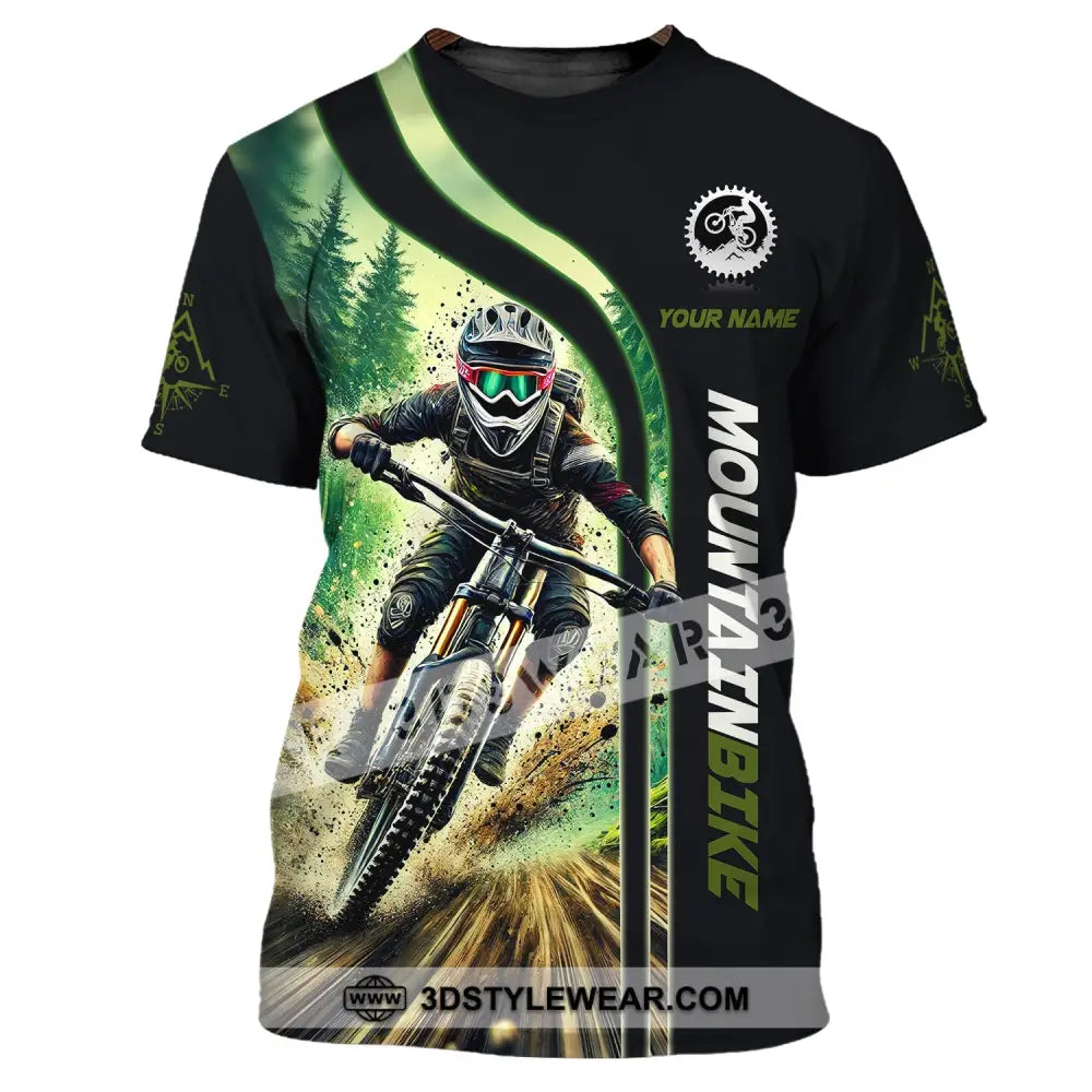 Man Shirt Custom Name For Mountain Bike Lover Polo Long Sleeve Gift T-Shirt / S T-Shirt