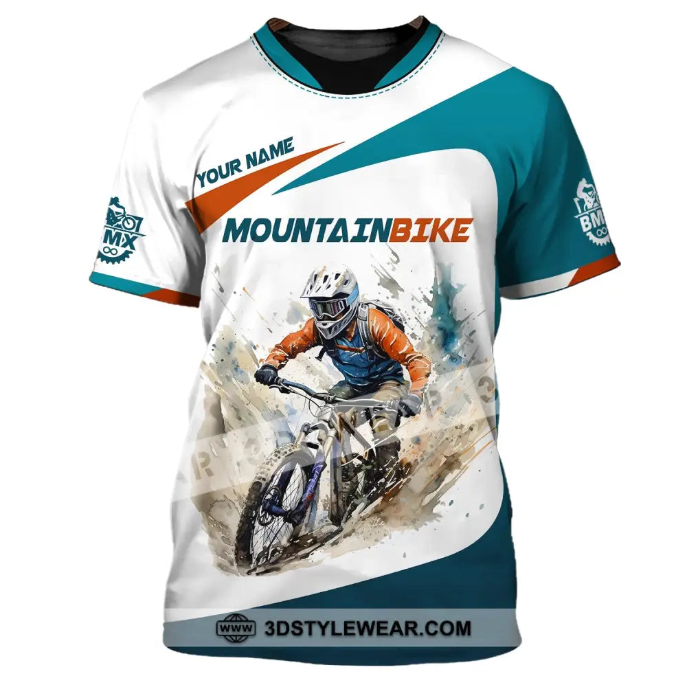 Man Shirt Custom Name For Mountain Bike Lover Polo Long Sleeve Gift T-Shirt / S T-Shirt