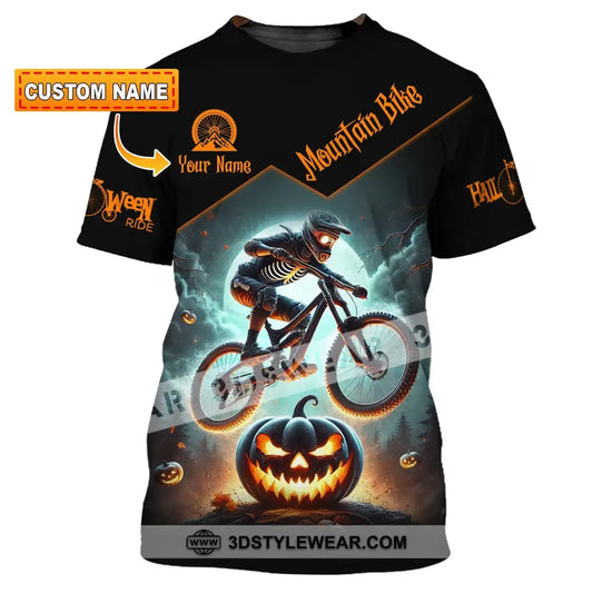 Man Shirt Custom Name Halloween Mountain Bike Lover T-Shirt T-Shirt