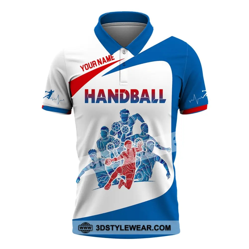 Man Shirt Custom Name Handball Player Hoodie Polo Long Sleeve / S T-Shirt