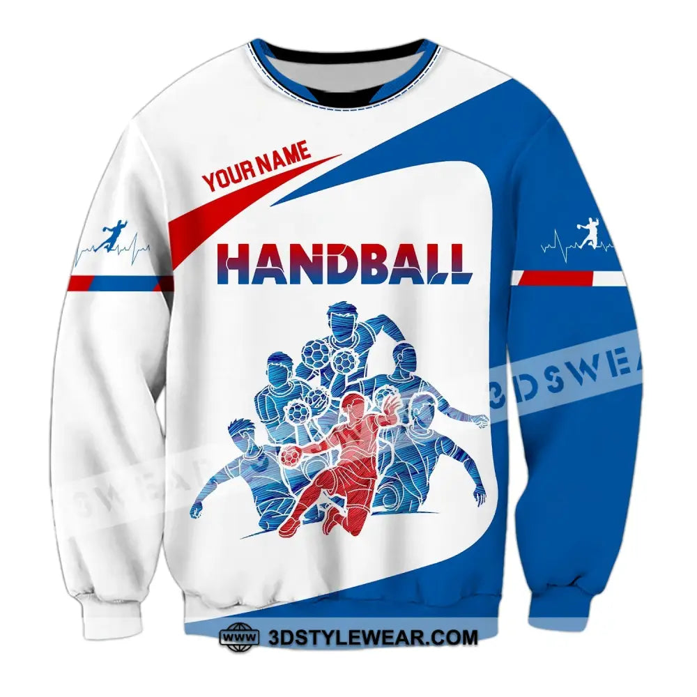 Man Shirt Custom Name Handball Player Hoodie Polo Long Sleeve / S T-Shirt