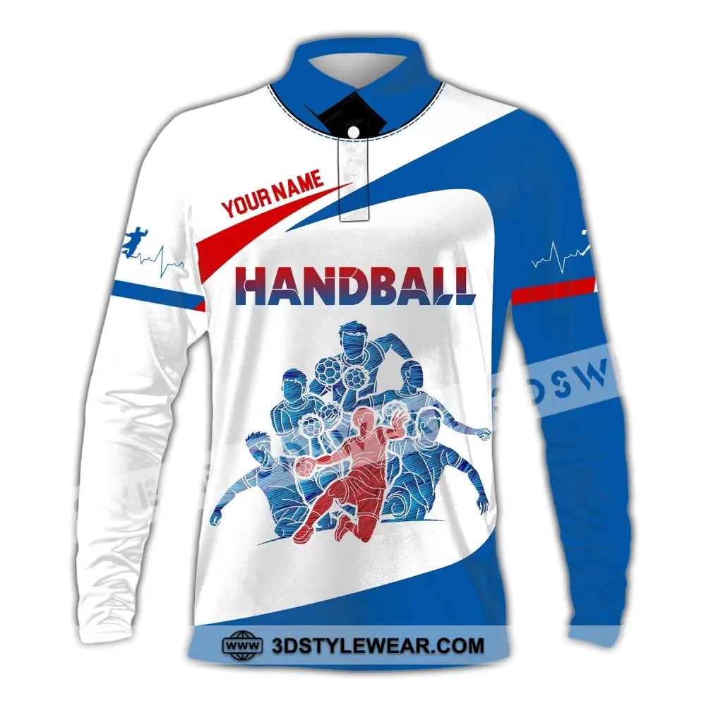 Man Shirt Custom Name Handball Player Hoodie Polo Long Sleeve / S T-Shirt