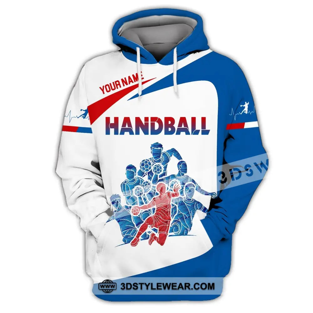 Man Shirt Custom Name Handball Player Hoodie Polo Long Sleeve / S T-Shirt