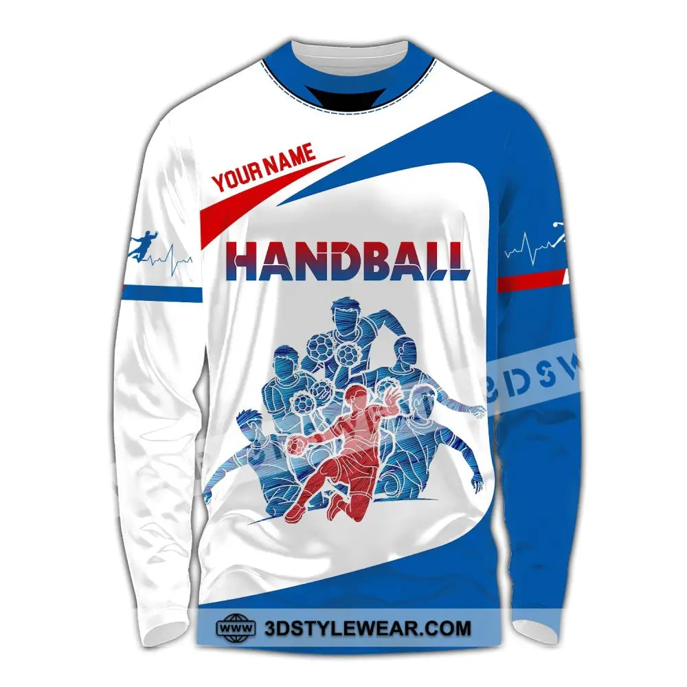 Man Shirt Custom Name Handball Player Hoodie Polo Long Sleeve / S T-Shirt