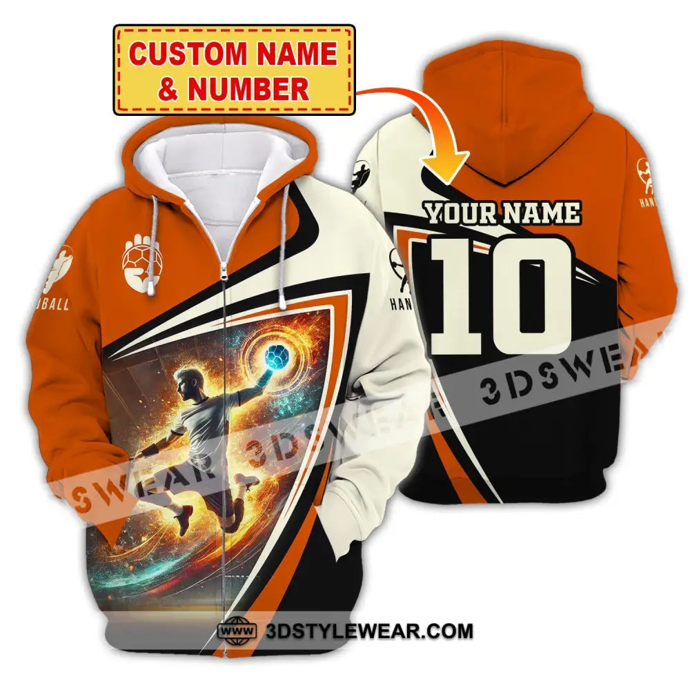 Man Shirt Custom Name Handball Player Hoodie Polo Long Sleeve T-Shirt